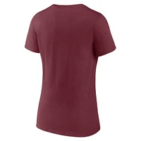 Women's Fanatics Maroon Mississippi State Bulldogs Basic Arch V-Neck T-Shirt