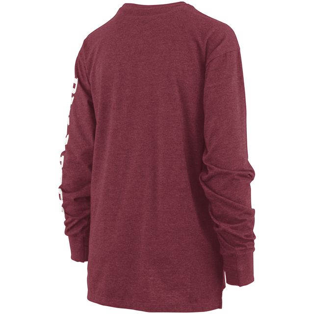 T-shirt à manches longues Pressbox Mississippi State Bulldogs pour femme, bordeaux