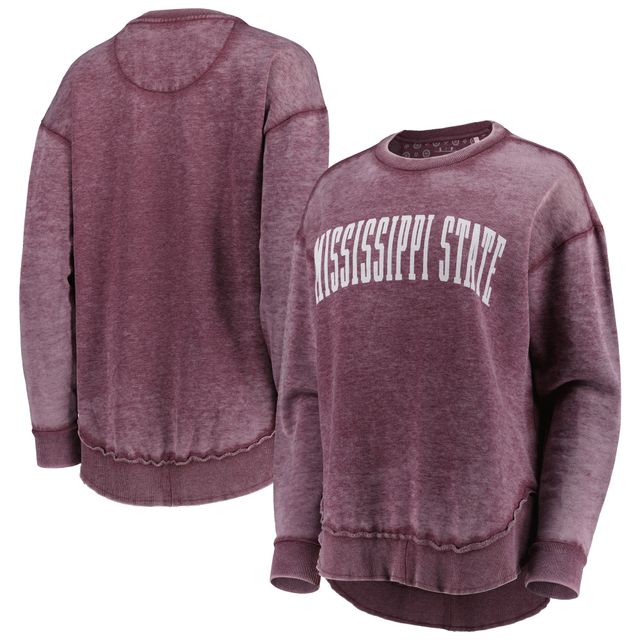 Sweat-shirt Pressbox Mississippi State Bulldogs pour femme, délavé vintage, bordeaux