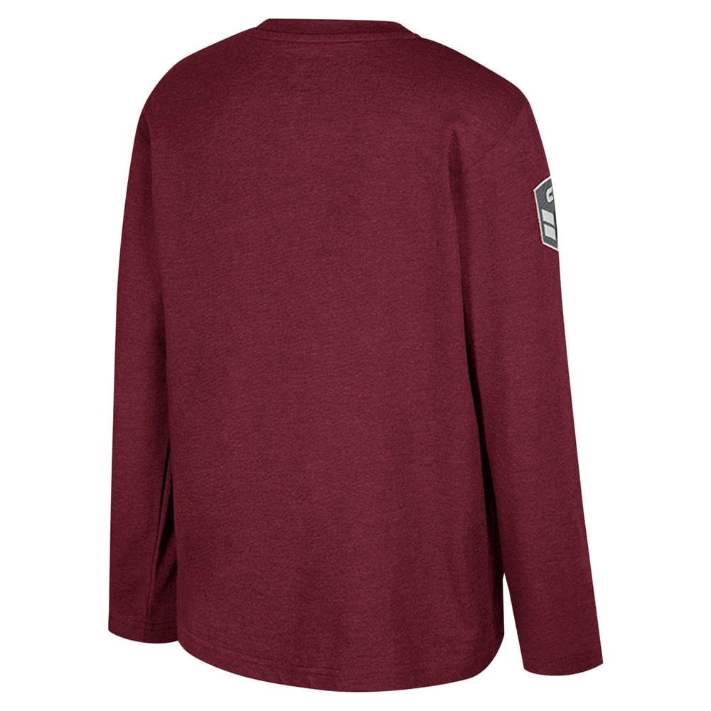 Youth Colosseum Heather Maroon Mississippi State Bulldogs OHT Military Appreciation Oorah Long Sleeve T-Shirt