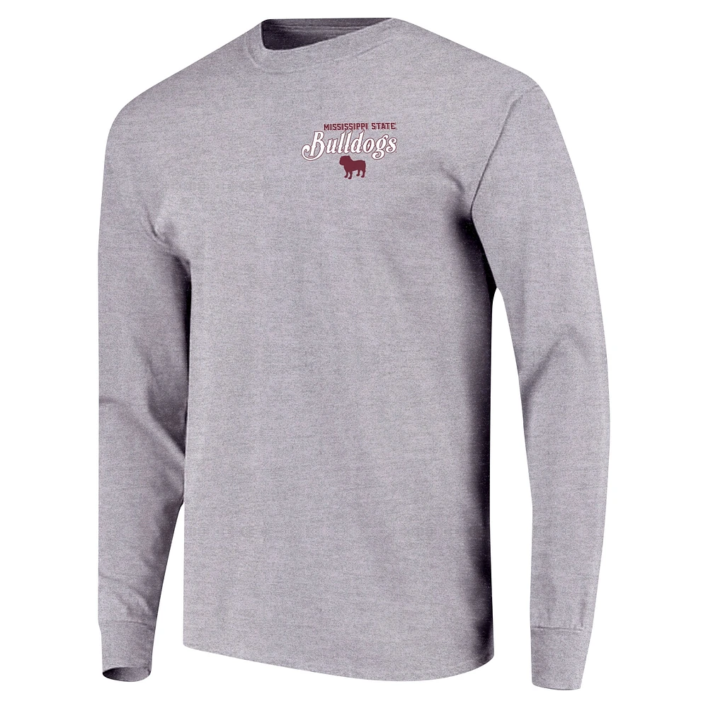 Youth Gray Mississippi State Bulldogs Retro Script Long Sleeve T-Shirt