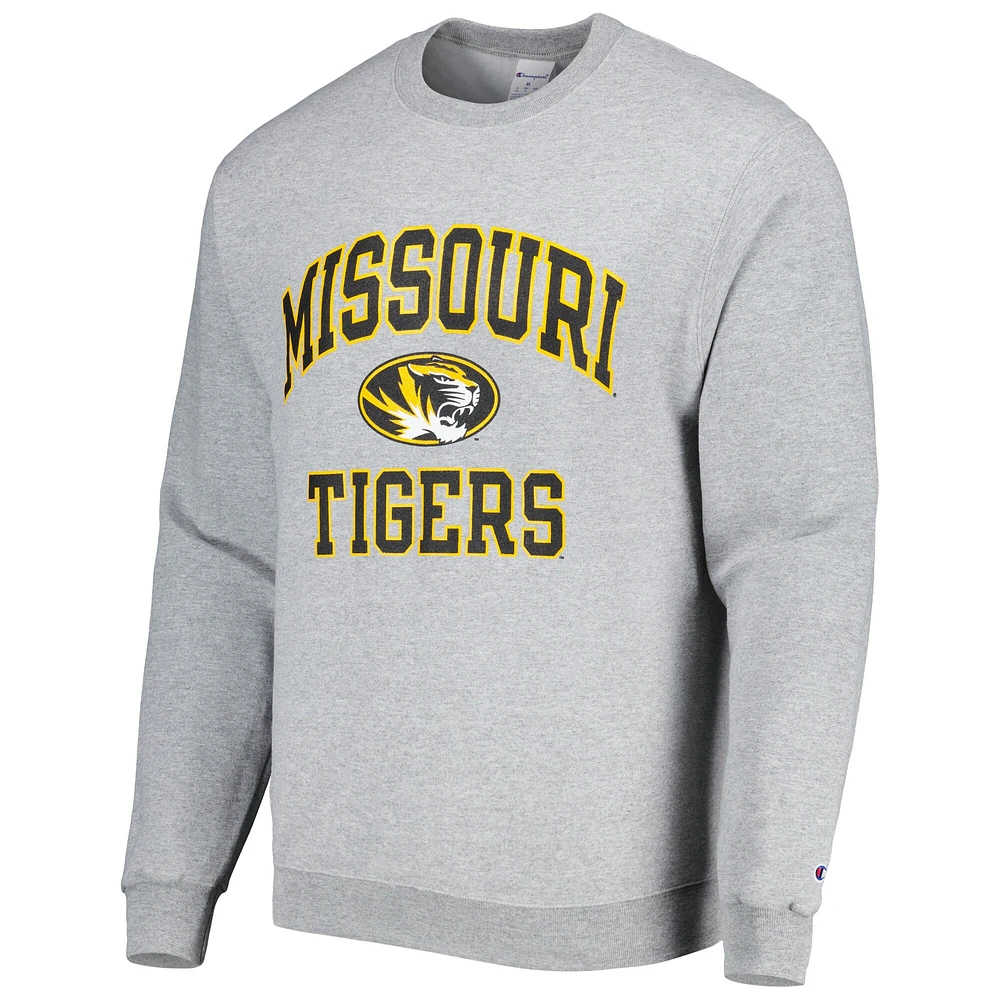 Men's Champion Heather Gray Missouri Tigers High Motor Pullover Sweatshirt