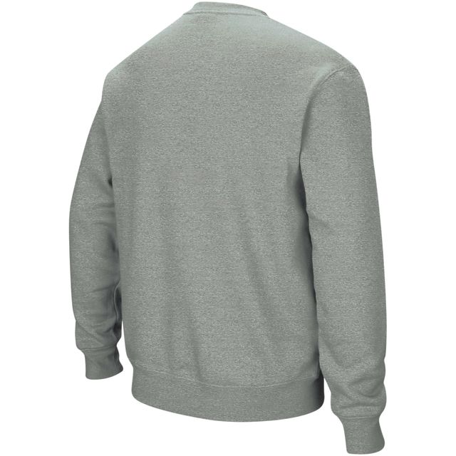 Sweat-shirt Colosseum Heather Grey Missouri Tigers à col rond et logo pour homme