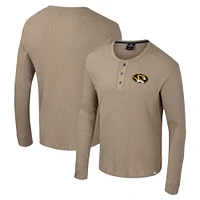 Chemise Henley à manches longues Great Outdoors pour homme Colosseum Tan Missouri Tigers