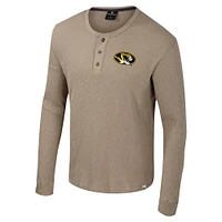 Chemise Henley à manches longues Great Outdoors pour homme Colosseum Tan Missouri Tigers