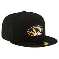Casquette ajustée 59FIFTY noire Missouri Tigers New Era pour hommes