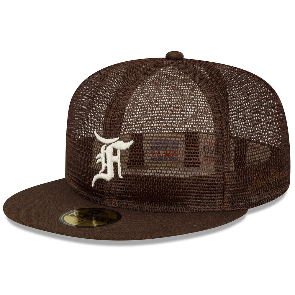 Men's New Era x Fear of God  Brown Mesh 59FIFTY Fitted Hat