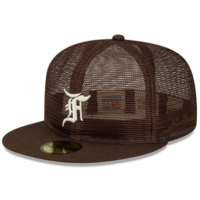 Casquette ajustée 59FIFTY New Era x Fear of God en maille marron pour homme