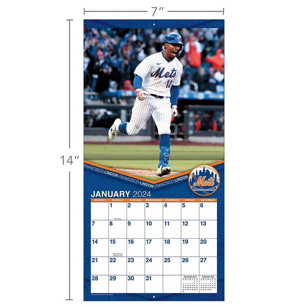 MLB Merchandise 7'' x 7'' 2024 Mini Wall Calendar