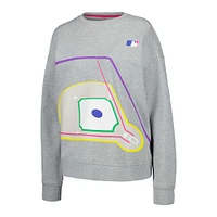 Women's Terez Gray MLB Baseball Field Pullover Sweatshirt