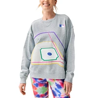Women's Terez Gray MLB Baseball Field Pullover Sweatshirt