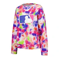 Women's Terez MLB Batterman Neon Tie-Dye Pullover Sweatshirt