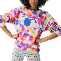Women's Terez MLB Batterman Neon Tie-Dye Pullover Sweatshirt