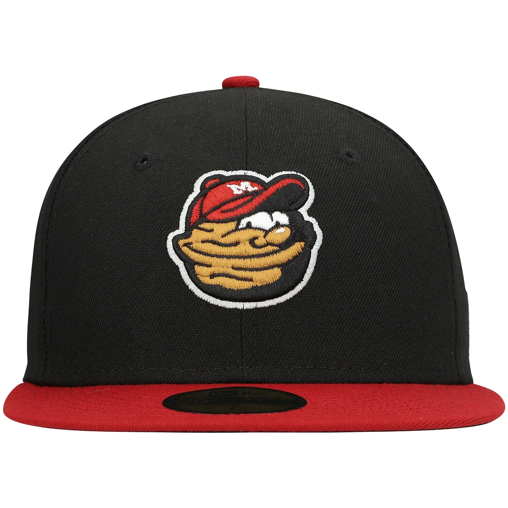 Men's New Era Black Modesto Nuts Authentic Collection Team Home 59FIFTY Fitted Hat