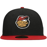 Men's New Era Black Modesto Nuts Authentic Collection Team Home 59FIFTY Fitted Hat