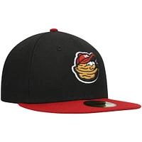 Men's New Era Black Modesto Nuts Authentic Collection Team Home 59FIFTY Fitted Hat