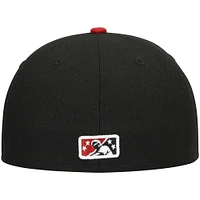 Men's New Era Black Modesto Nuts Authentic Collection Team Home 59FIFTY Fitted Hat