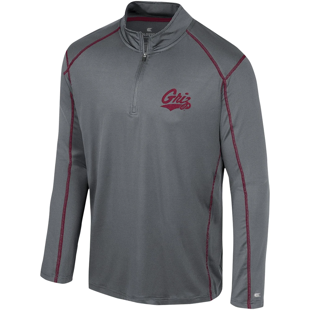 Men's Colosseum Black Montana Grizzlies Cameron Quarter-Zip Windshirt