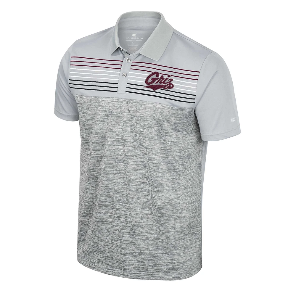 Men's Colosseum Gray Montana Grizzlies Cybernetic Polo