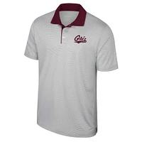 Men's Colosseum Gray Montana Grizzlies Tuck Striped Polo