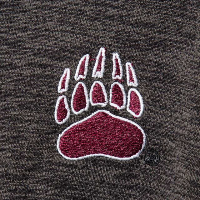 Colosseum Heathered Black Montana Grizzlies Down Swing Polo raglan pour homme