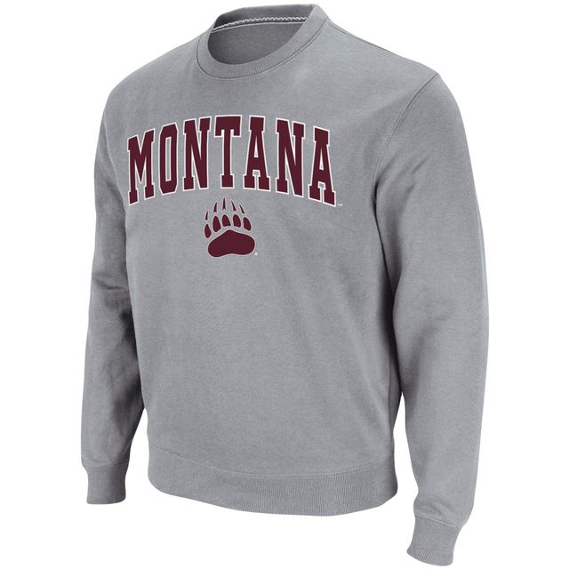 Colosseum Gris Chiné Montana Grizzlies Arch & Logo Tackle Twill Pullover Homme