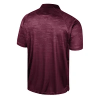 Men's Colosseum Maroon Montana Grizzlies Honeycomb Raglan Polo