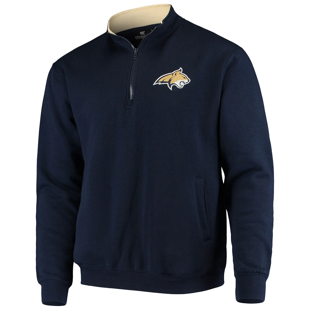 Men's Colosseum Navy Montana State Bobcats Tortugas Logo Quarter-Zip Jacket