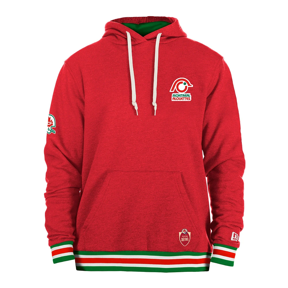 Men's New Era Red Montreal Alouettes Turf Traditions Pullover Hoodie