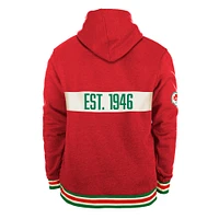 Men's New Era Red Montreal Alouettes Turf Traditions Pullover Hoodie