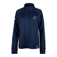 Women's 5th & Ocean by New Era Navy Montreal Alouettes Sideline Piper Performance Raglan Quarter-Zip Top