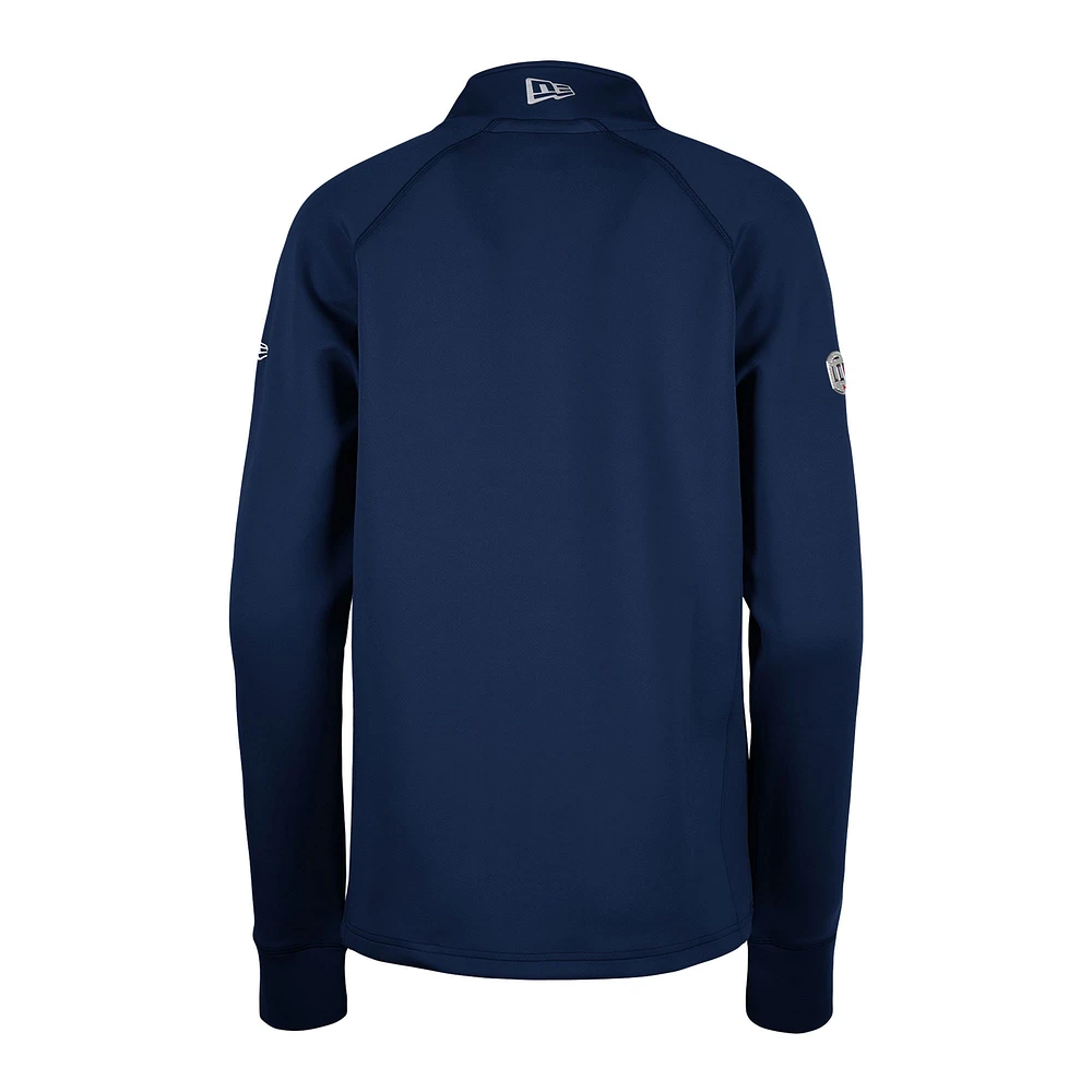 Women's 5th & Ocean by New Era Navy Montreal Alouettes Sideline Piper Performance Raglan Quarter-Zip Top