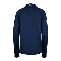 Women's 5th & Ocean by New Era Navy Montreal Alouettes Sideline Piper Performance Raglan Quarter-Zip Top