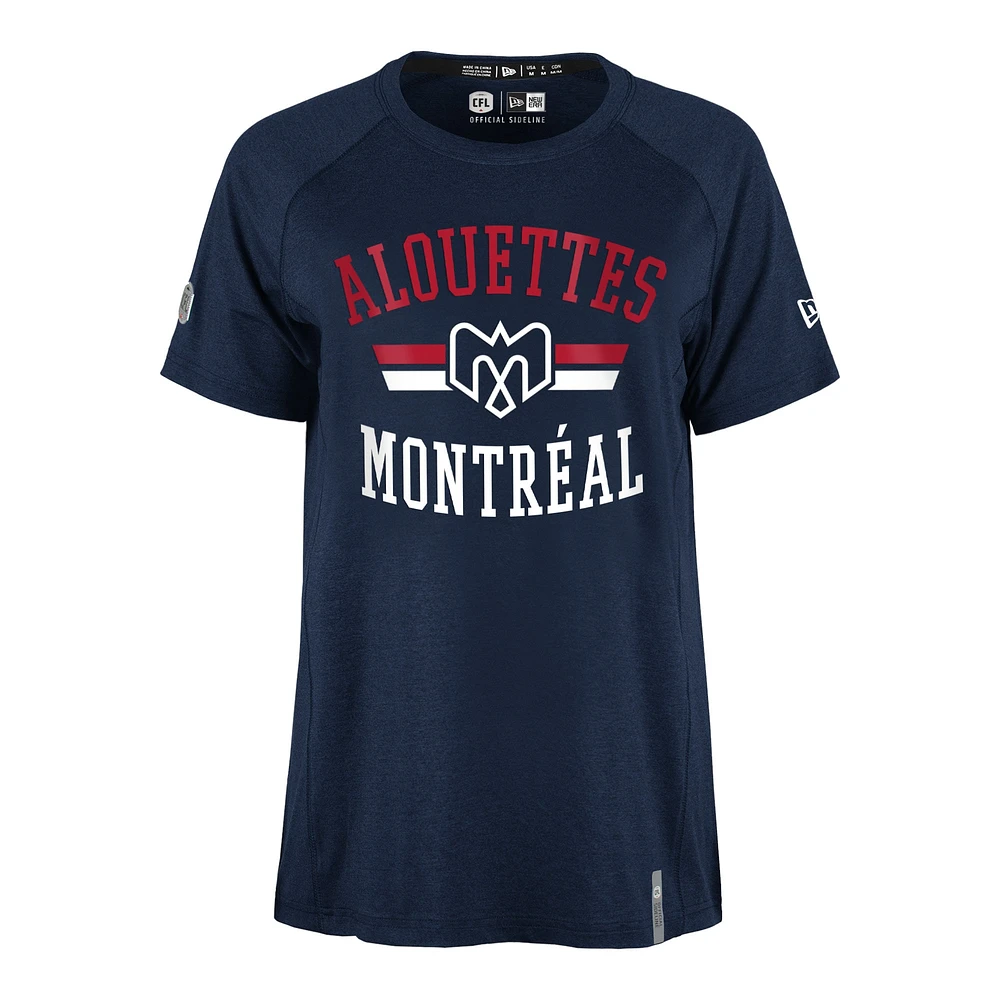 Women's New Era  Navy Montreal Alouettes Sideline Circuit Performance T-Shirt