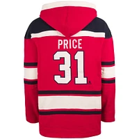 Men's '47 Carey Price Red Montreal Canadiens Lacer Player Name & Number Pullover Hoodie