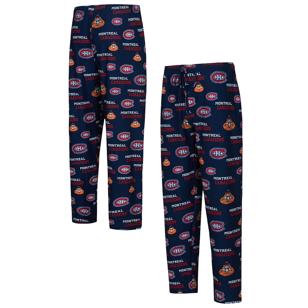 Men's Concepts Sport Navy Montreal Canadiens All Over Print Knit Pants