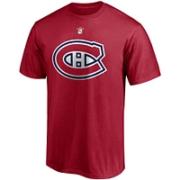 Men's Fanatics Bernie Geoffrion Red Montreal Canadiens Authentic Stack Retired Player Name & Number - T-Shirt