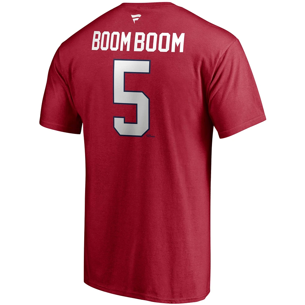 Men's Fanatics Bernie Geoffrion Red Montreal Canadiens Authentic Stack Retired Player Name & Number - T-Shirt