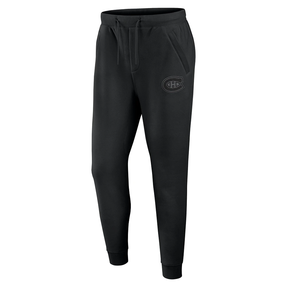 Men's Fanatics  Black Montreal Canadiens Authentic Pro Road Fleece Sweatpants