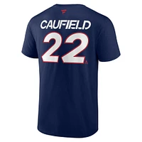 Men's Fanatics Cole Caufield Navy Montreal Canadiens Authentic Pro Prime Name & Number T-Shirt