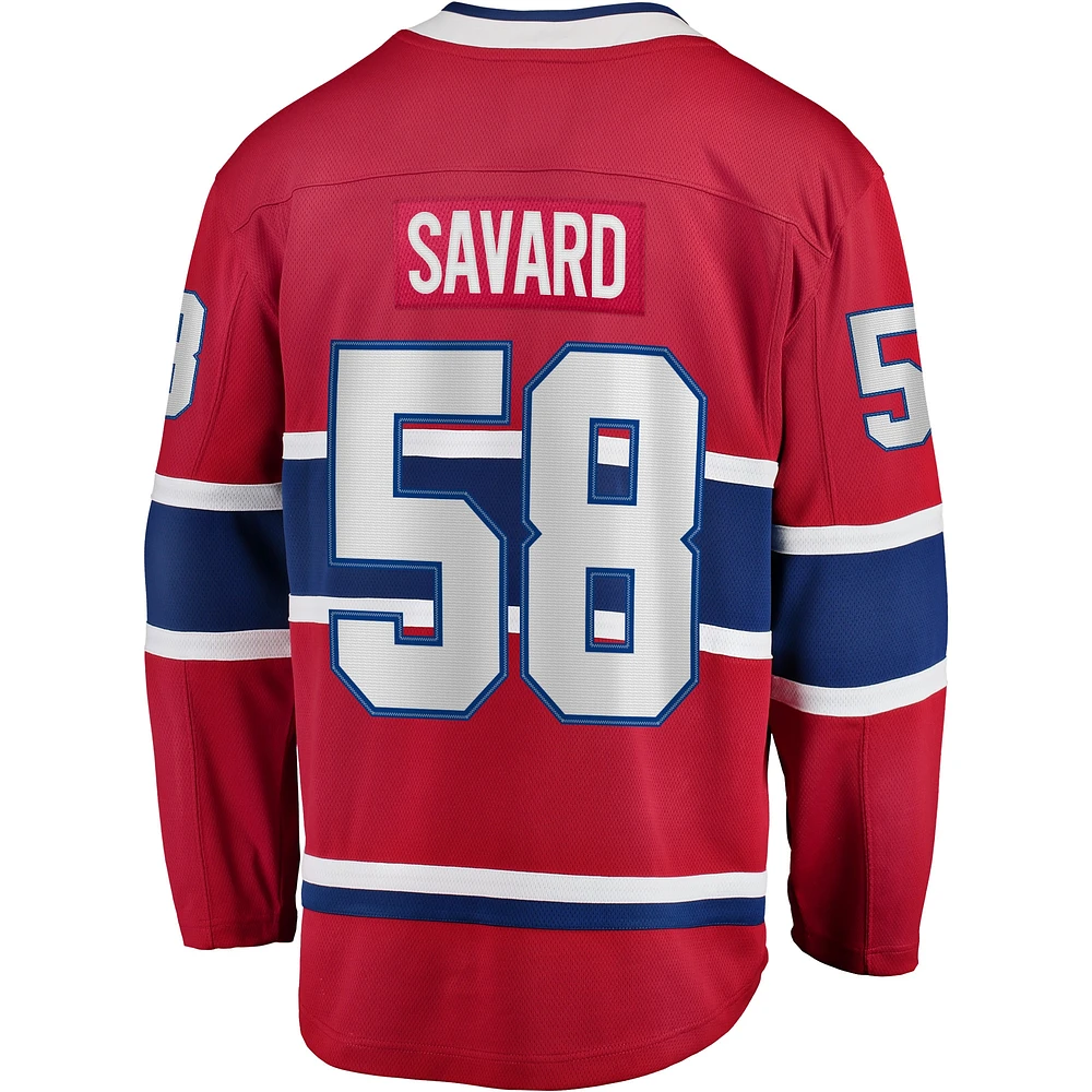 Men's Fanatics David Savard Red Montreal Canadiens Home Breakaway - Player Jersey