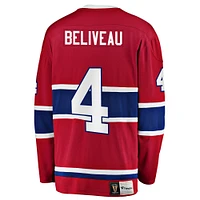 Men's Fanatics Jean Beliveau Red Montreal Canadiens Premier Breakaway Retired - Player Jersey