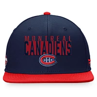 Men's Fanatics Navy/Red Montreal Canadiens Fundamental Colorblocked Snapback Hat