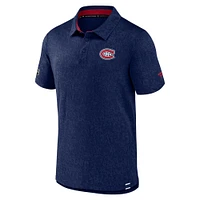 Men's Fanatics Navy Montreal Canadiens Authentic Pro Jacquard Polo