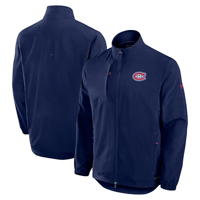 Veste d'entraîneur entièrement zippée Pro Rink authentique des Canadiens de Montréal pour hommes Fanatics bleu marine