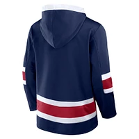 Men's Fanatics  Navy Montreal Canadiens Inside Line Fleece Pullover Hoodie