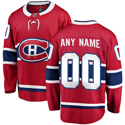 Men's Fanatics Red Montreal Canadiens Breakaway - Custom Jersey