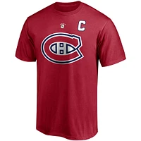 Fanatiques masculins de marque Yvan Cournoyer Rouge des Canadiens Montréal Authentic Stack Nom et numéro du joueur retraité - T-shirt