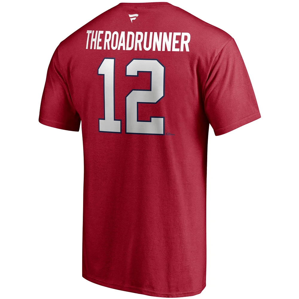 Fanatiques masculins de marque Yvan Cournoyer Rouge des Canadiens Montréal Authentic Stack Nom et numéro du joueur retraité - T-shirt