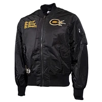 Men's Mitchell & Ness Black Montreal Canadiens Eye Of The Tiger Full-Zip Bomber Jacket